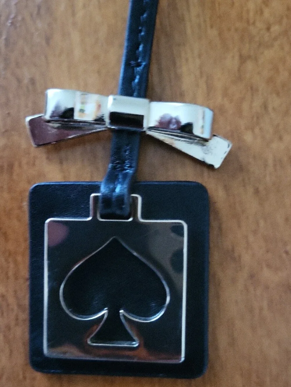 Black Spade Pendant Leather Lanyard - Designer Style